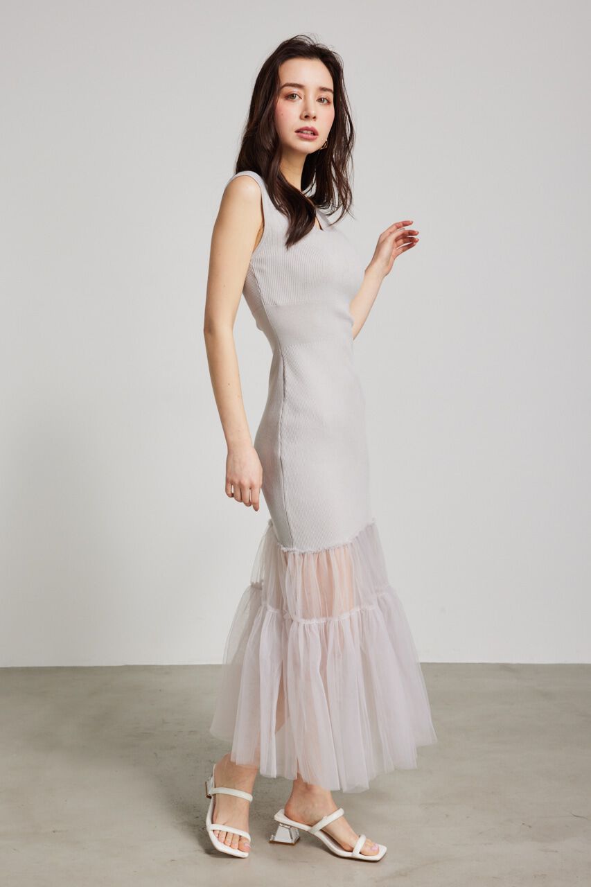 rienda「チュールマーメイドKnit OP」|ワンピース|