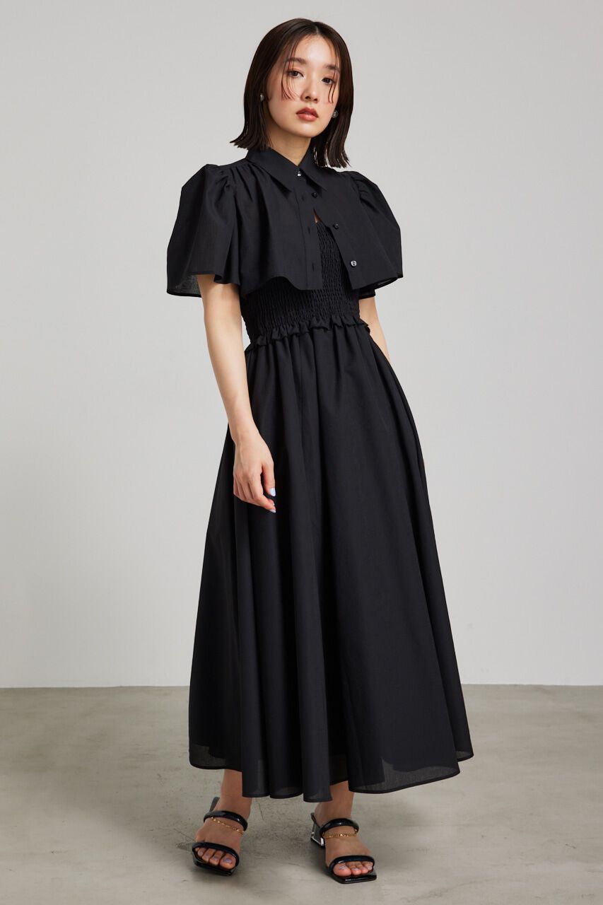 rienda「フレアSH SET シャーリングベアOP」|ワンピース|BLK