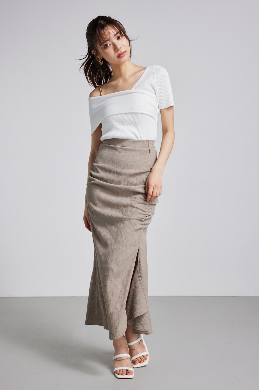 rienda「アシンメトリーショルダーKnit TOP」|ニット・セーター|