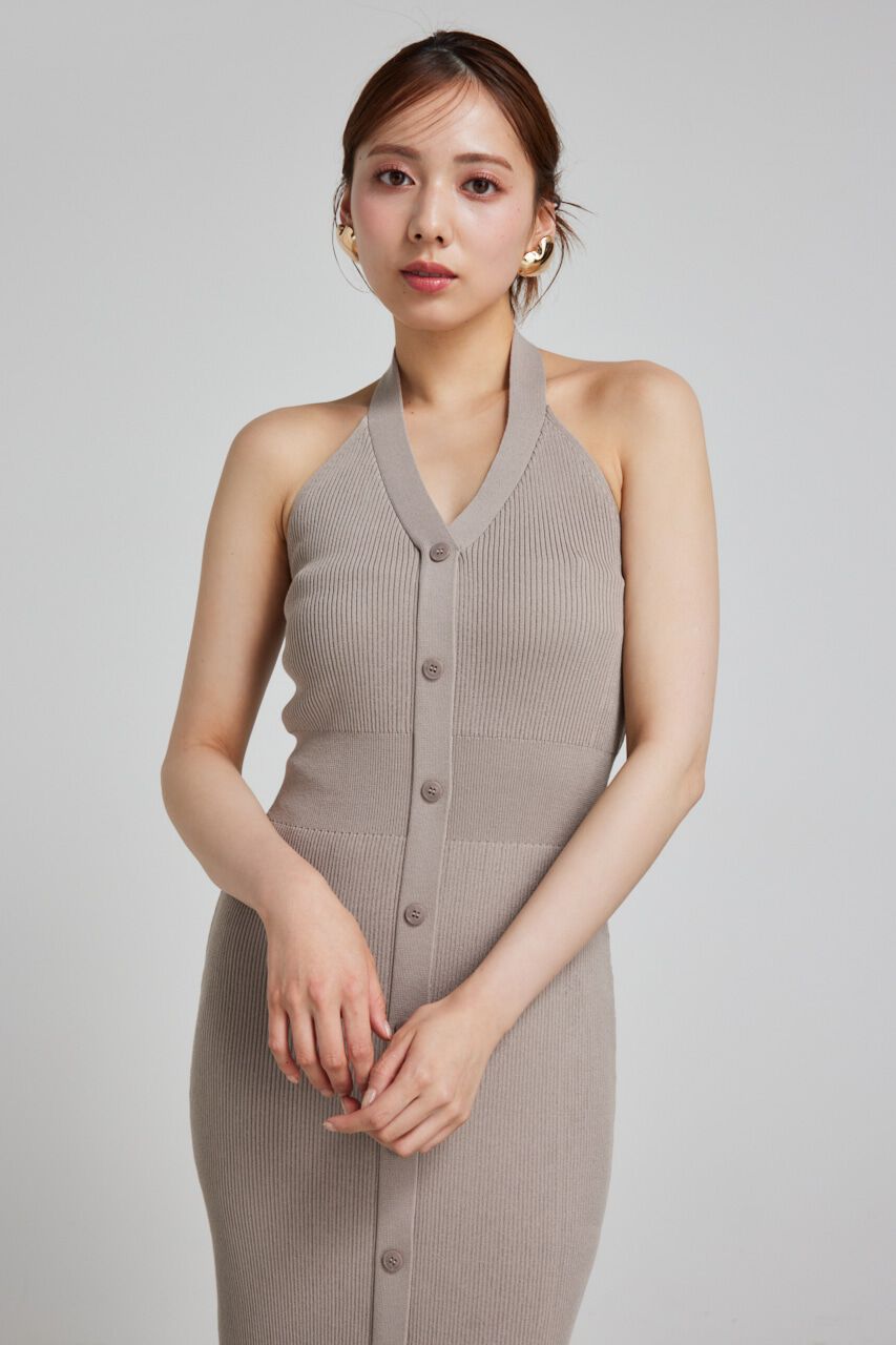 rienda「ホルターネックタイトニットワンピース」|ワンピース|