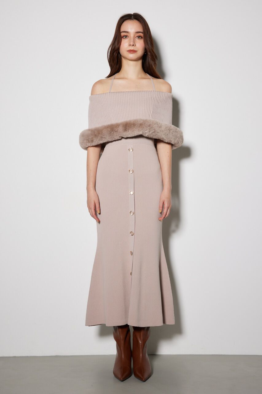 rienda「2WAYフェイクファーマーメイドニットワンピース」|ワンピース|