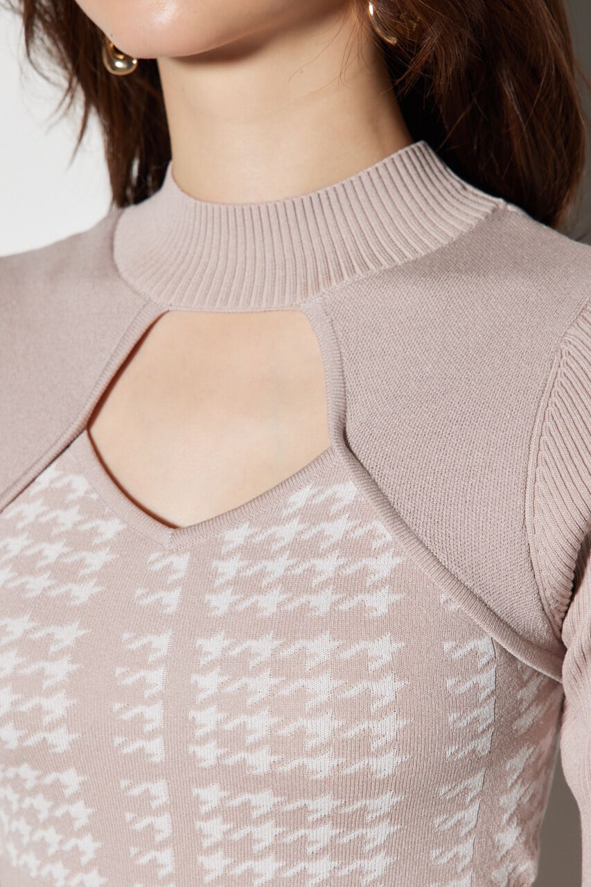 rienda「2WAY千鳥パターンタイトニットワンピース」|ワンピース|