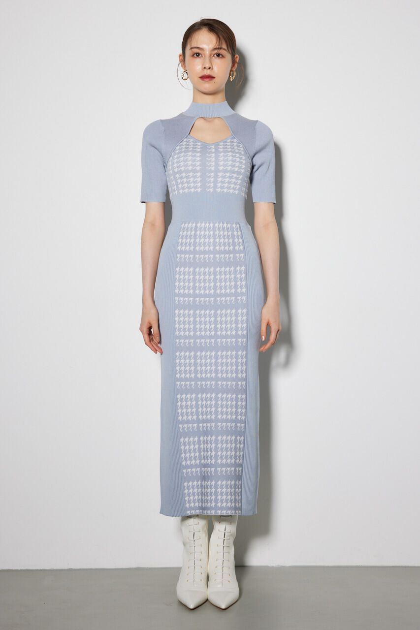 rienda「2WAY千鳥パターンタイトニットワンピース」|ワンピース|