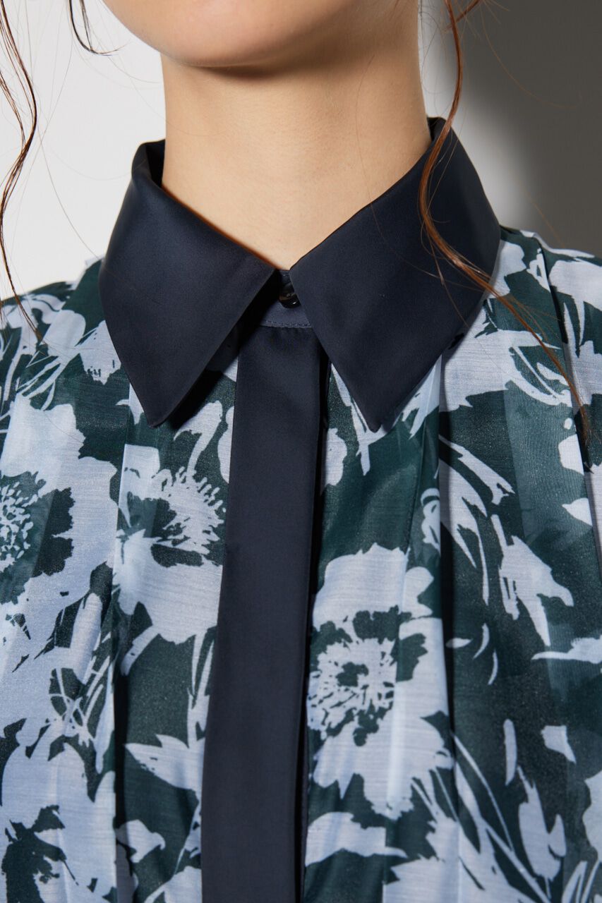 rienda「ワイドプリーツネクタイセットワンピース」|ワンピース|