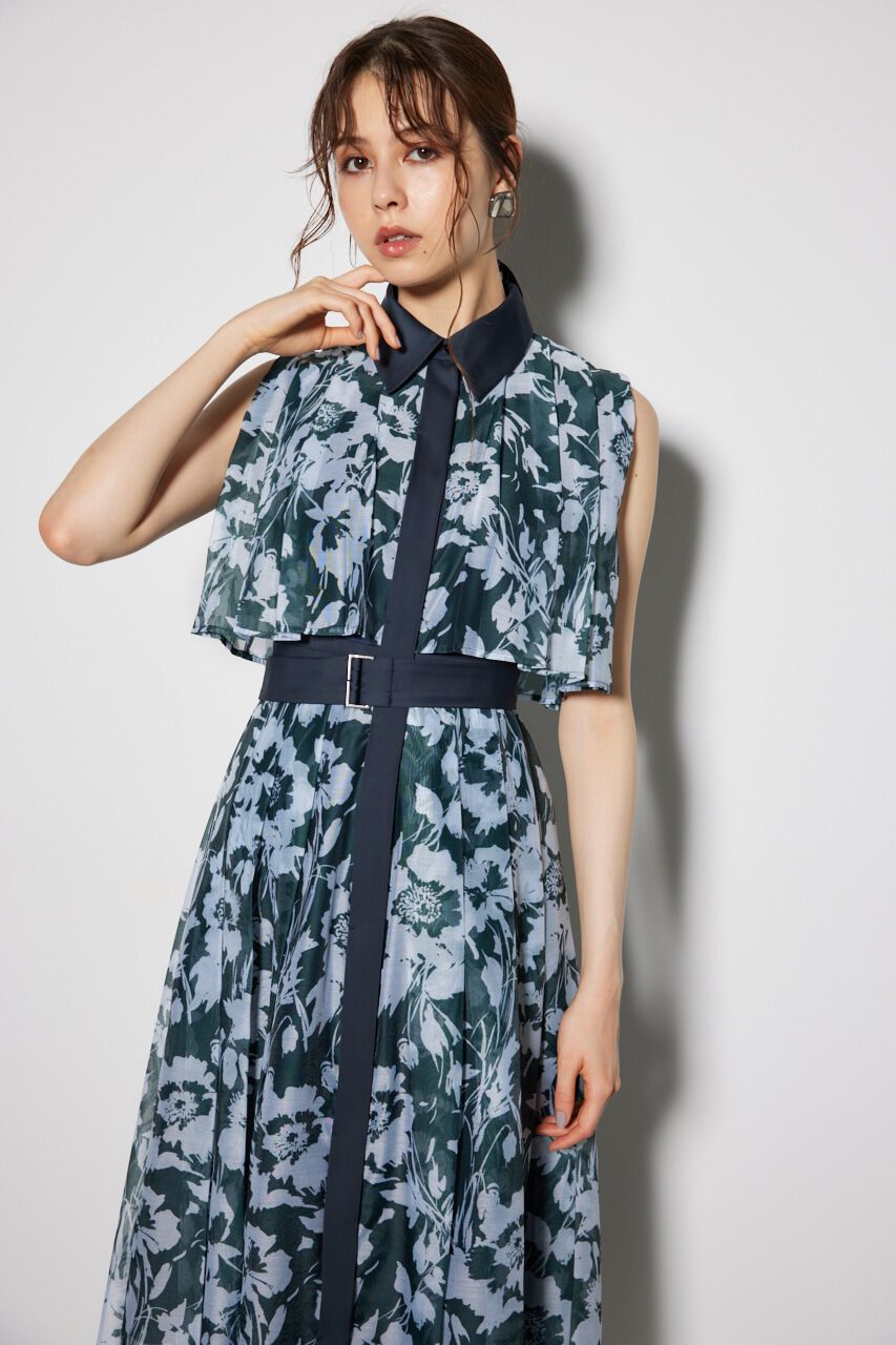 rienda「ワイドプリーツネクタイセットワンピース」|ワンピース|