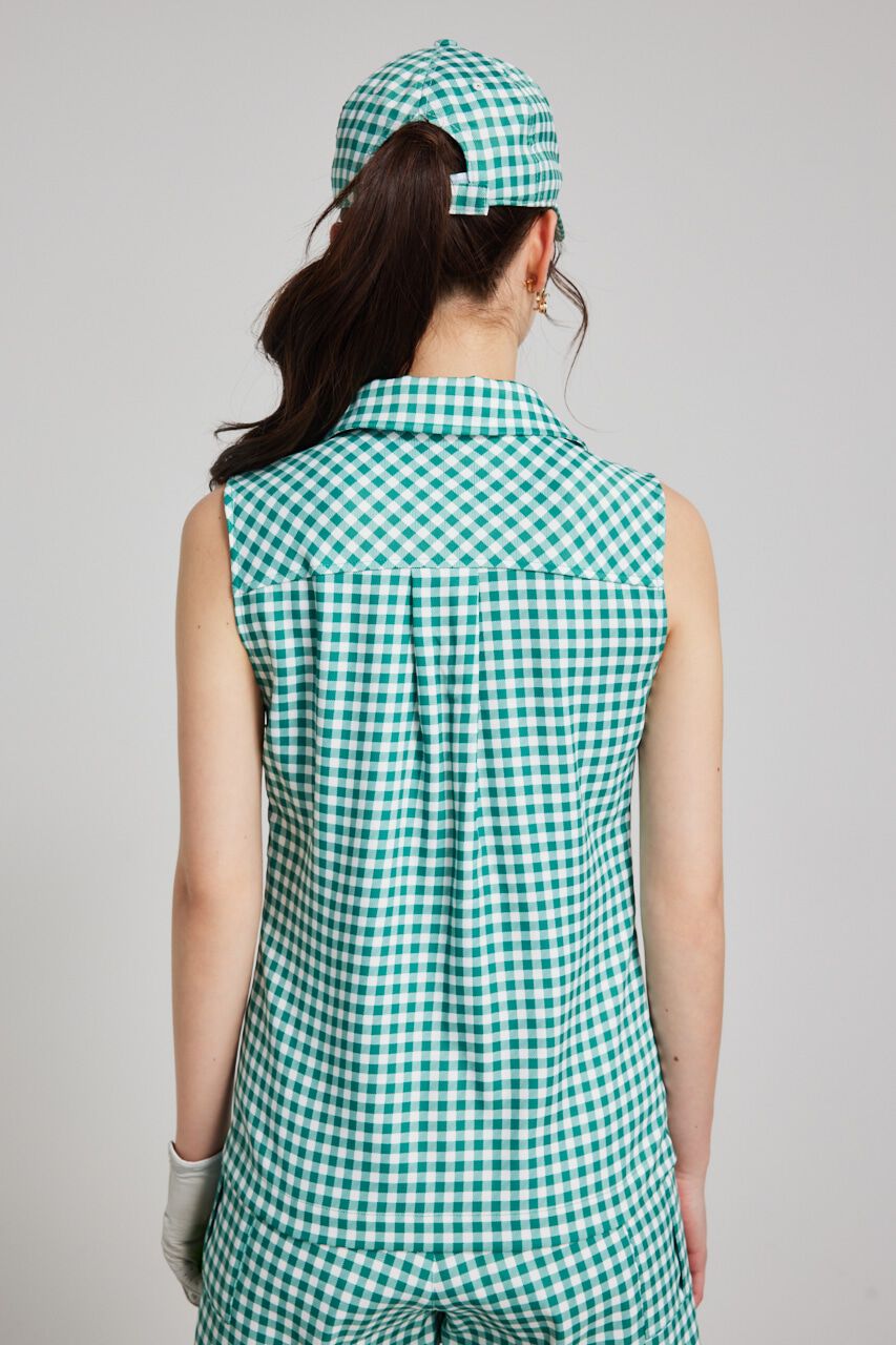 rienda「ギンガムチェックノースリTOP」|タンクトップ|