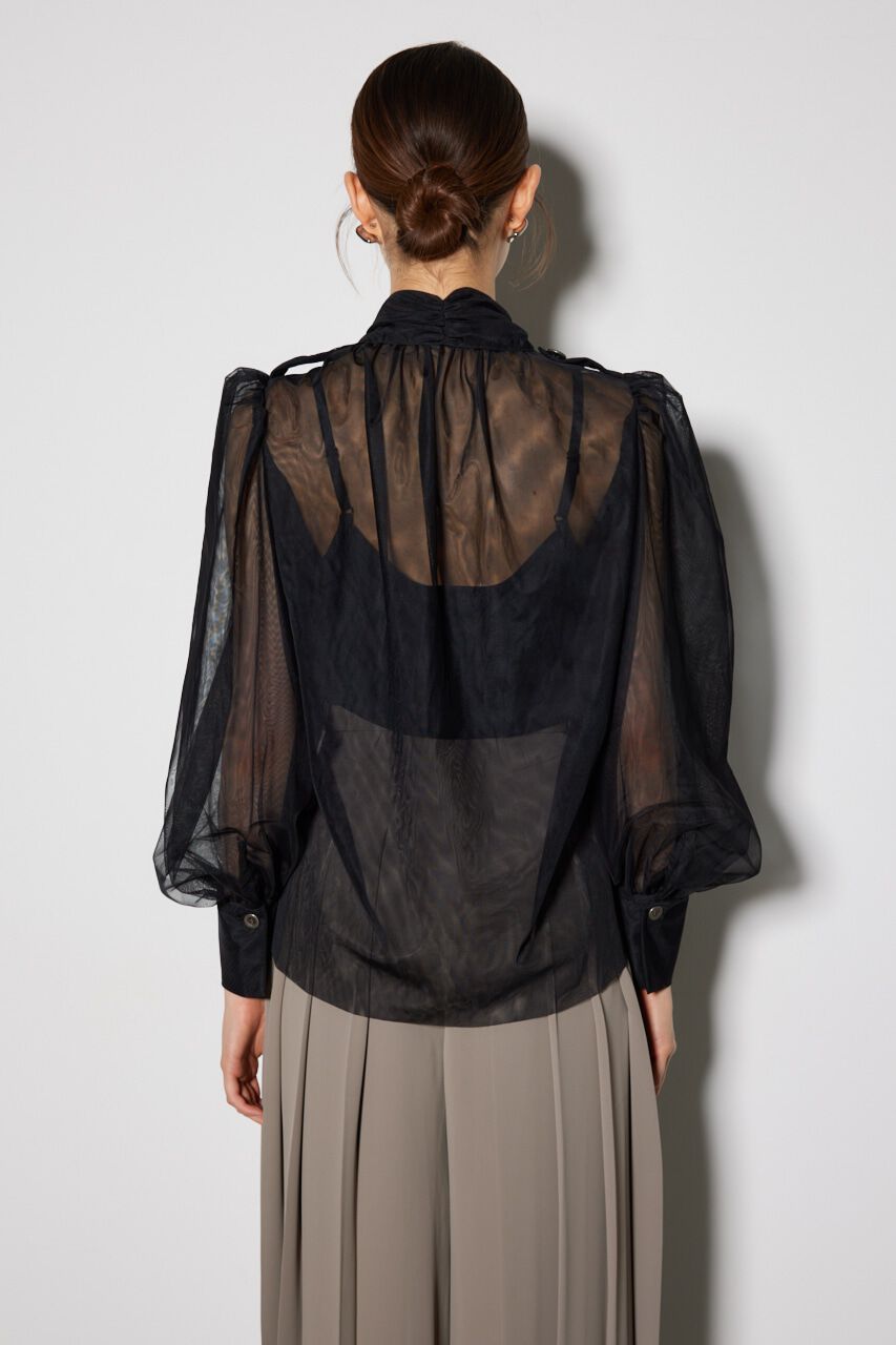 rienda「チュールボウタイネックトップス」|シャツ・ブラウス|