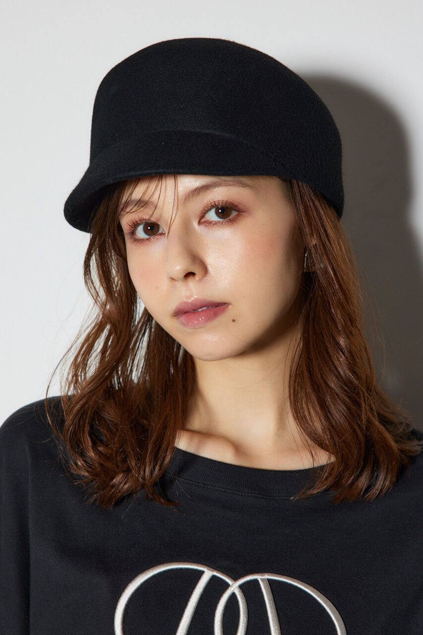 rienda「コンパクトフォルムフェルトキャスケット」|その他|BLK