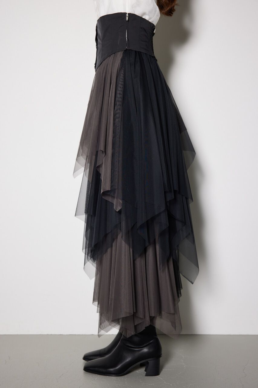 rienda「2WAYコルセットランダムチュールハイウエスト スカート」|スカート|