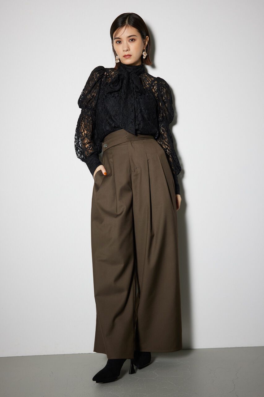 rienda「ショルダーシャーリングボウタイブラウス」|シャツ・ブラウス|