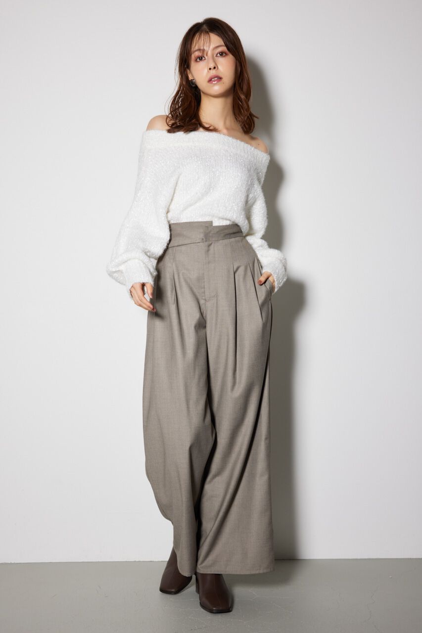 rienda「レイヤードベルトジャストウエストパンツ」|その他|