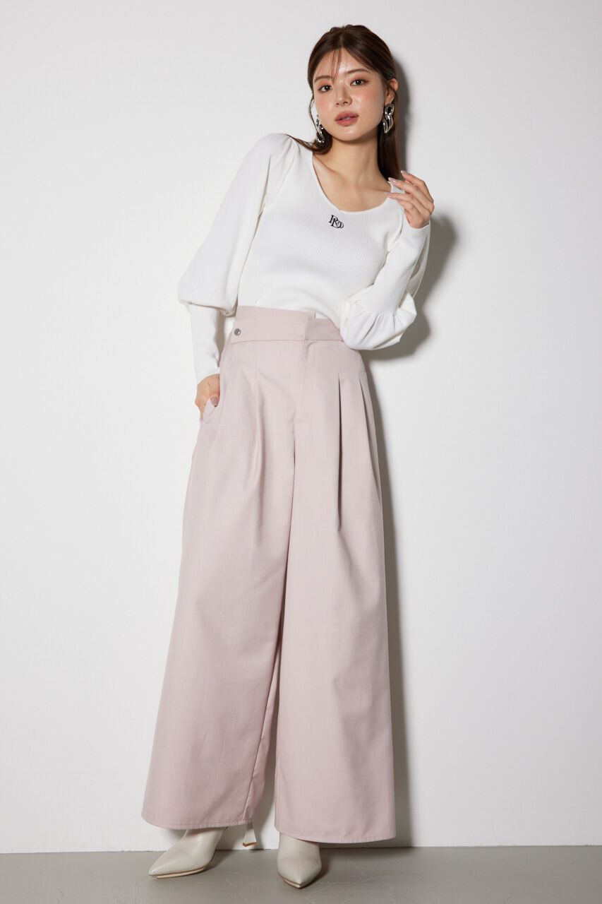 rienda「レイヤードベルトジャストウエストパンツ」|その他|