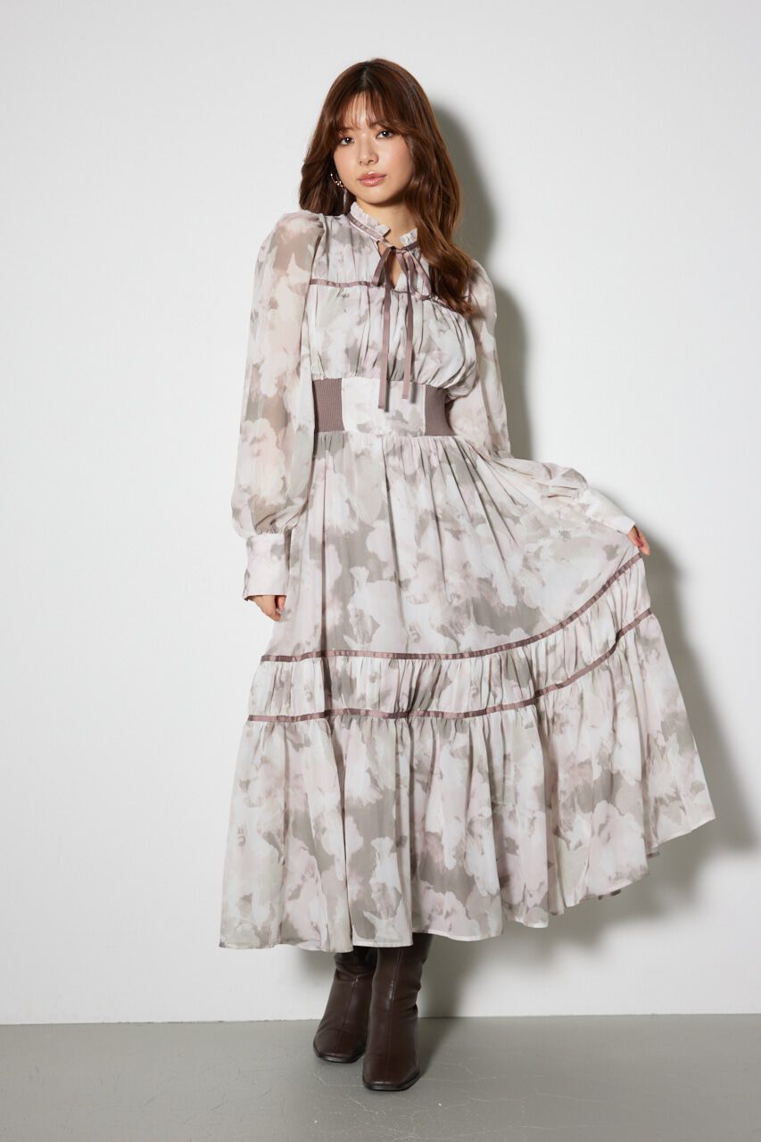 rienda「ニットコンビライクフレアワンピース」|ワンピース|L/BRN1