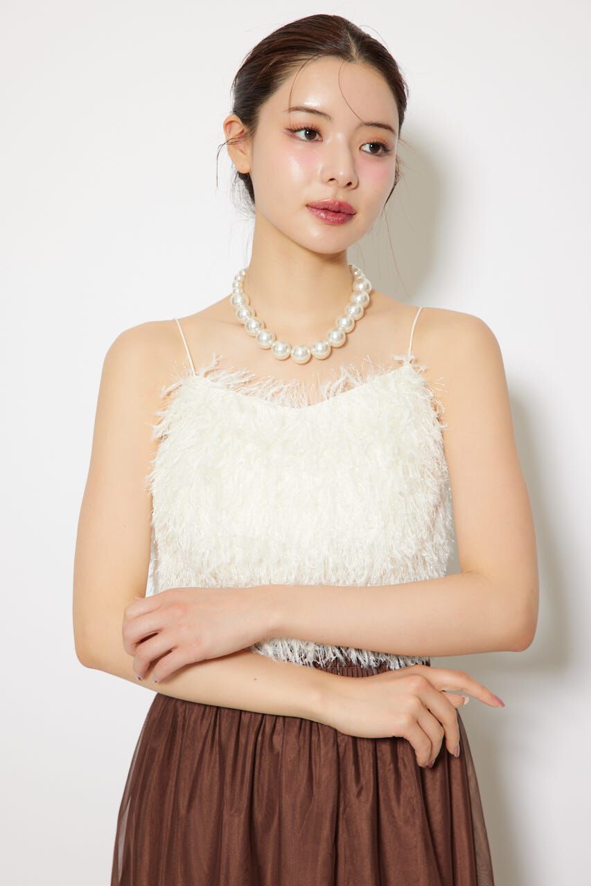 rienda「フェイクシアーフェザービスチェ」|キャミソール|