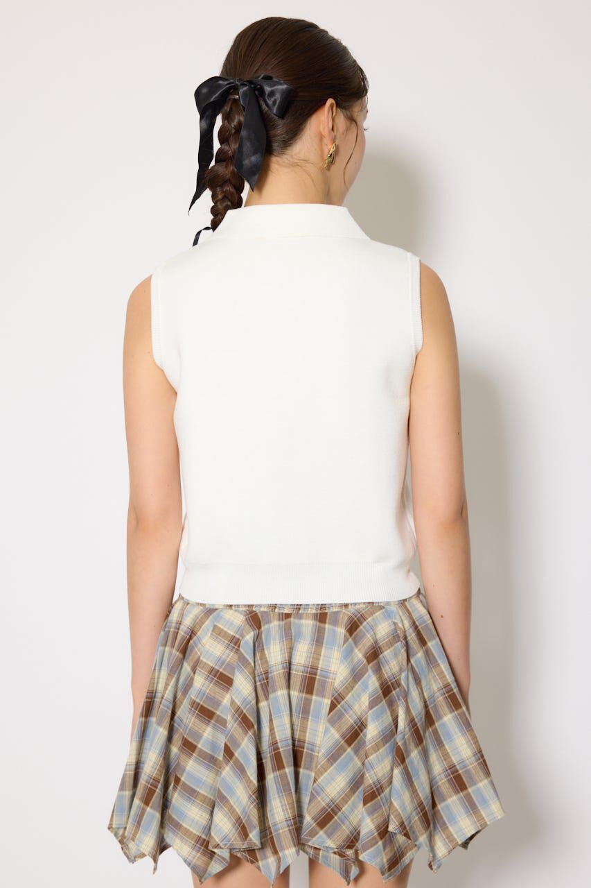 rienda「ノースリゴールドボタンニットトップス」|シャツ・ブラウス|