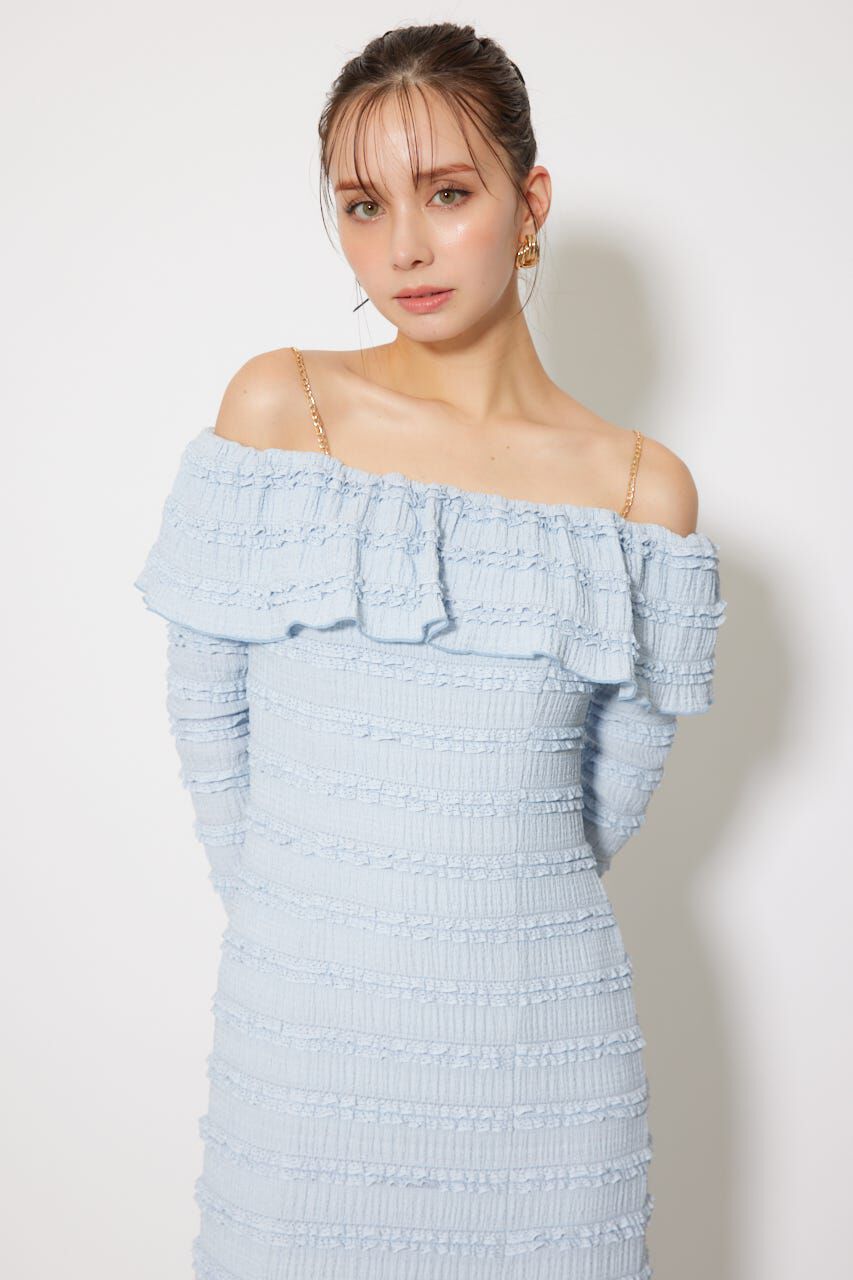 rienda「レースカットオフショルワンピース」|ワンピース|