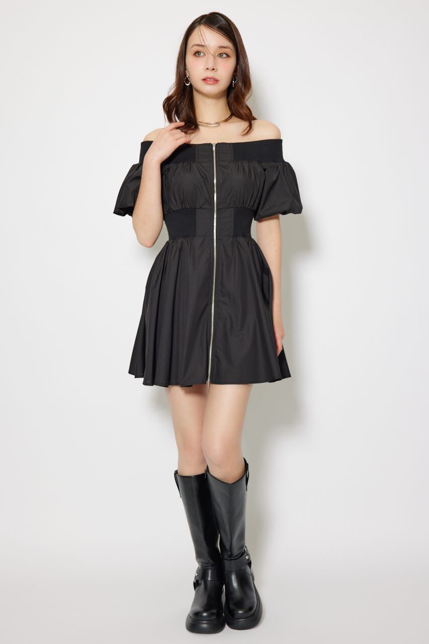 rienda「MA-1オフショルミニフレアワンピース」|ワンピース|