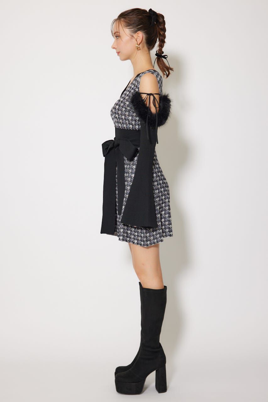 rienda「many wayフェイクファージャガードミニニットワンピース」|ワンピース|