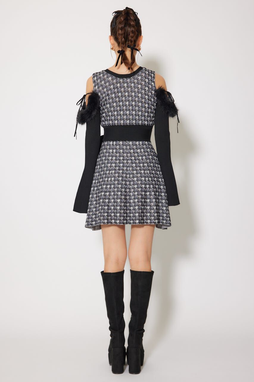 rienda「many wayフェイクファージャガードミニニットワンピース」|ワンピース|