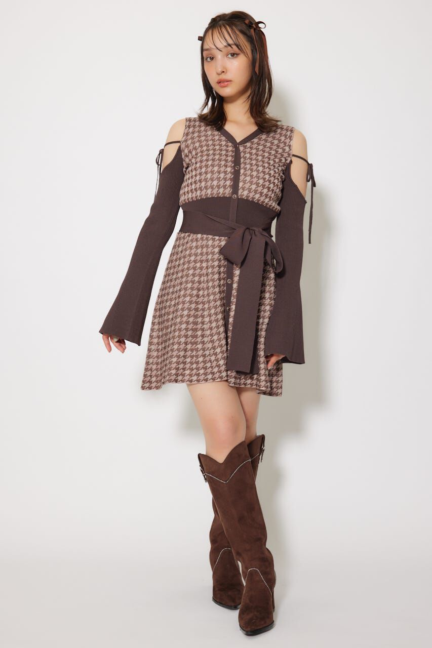 rienda「many wayフェイクファージャガードミニニットワンピース」|ワンピース|