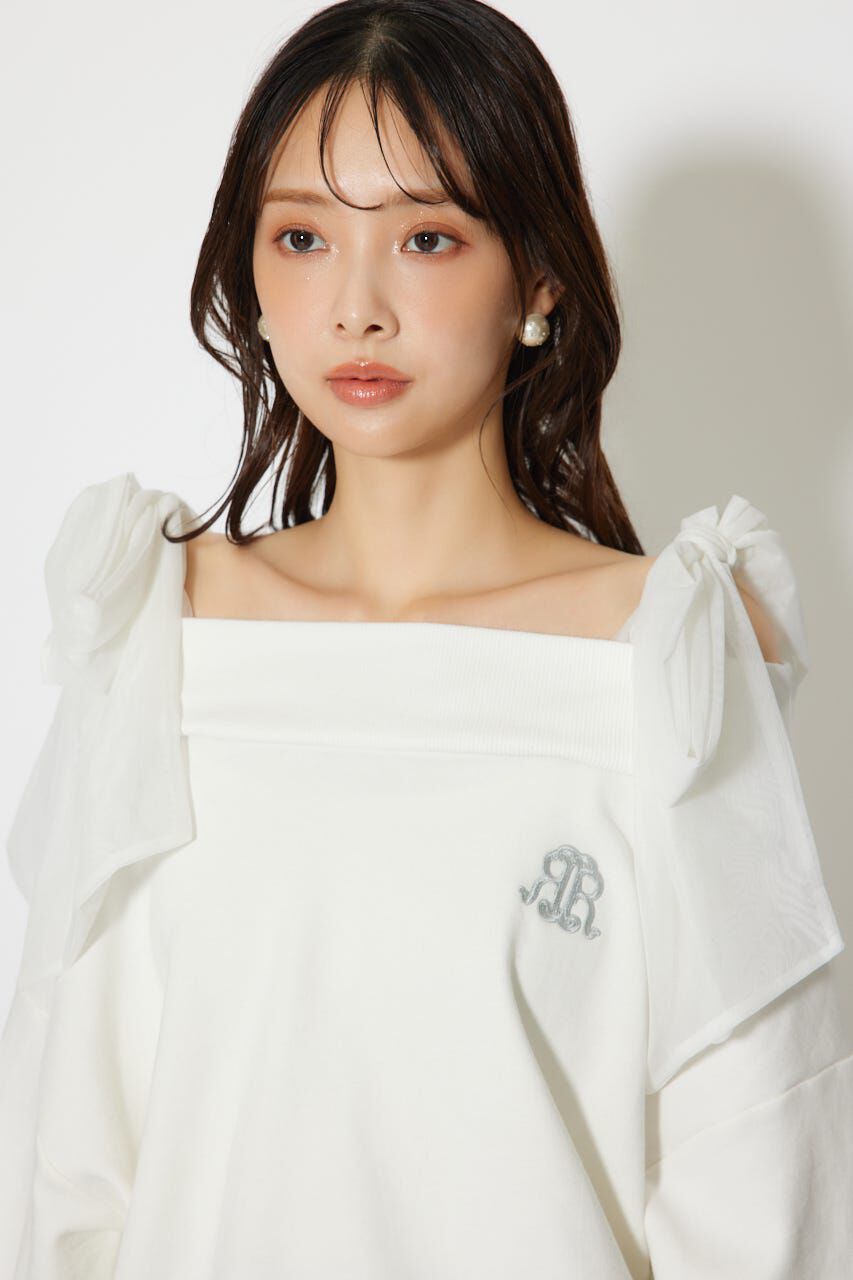 rienda「2WAYチュールオフショルスウェットトップス」|Tシャツ・カットソー|