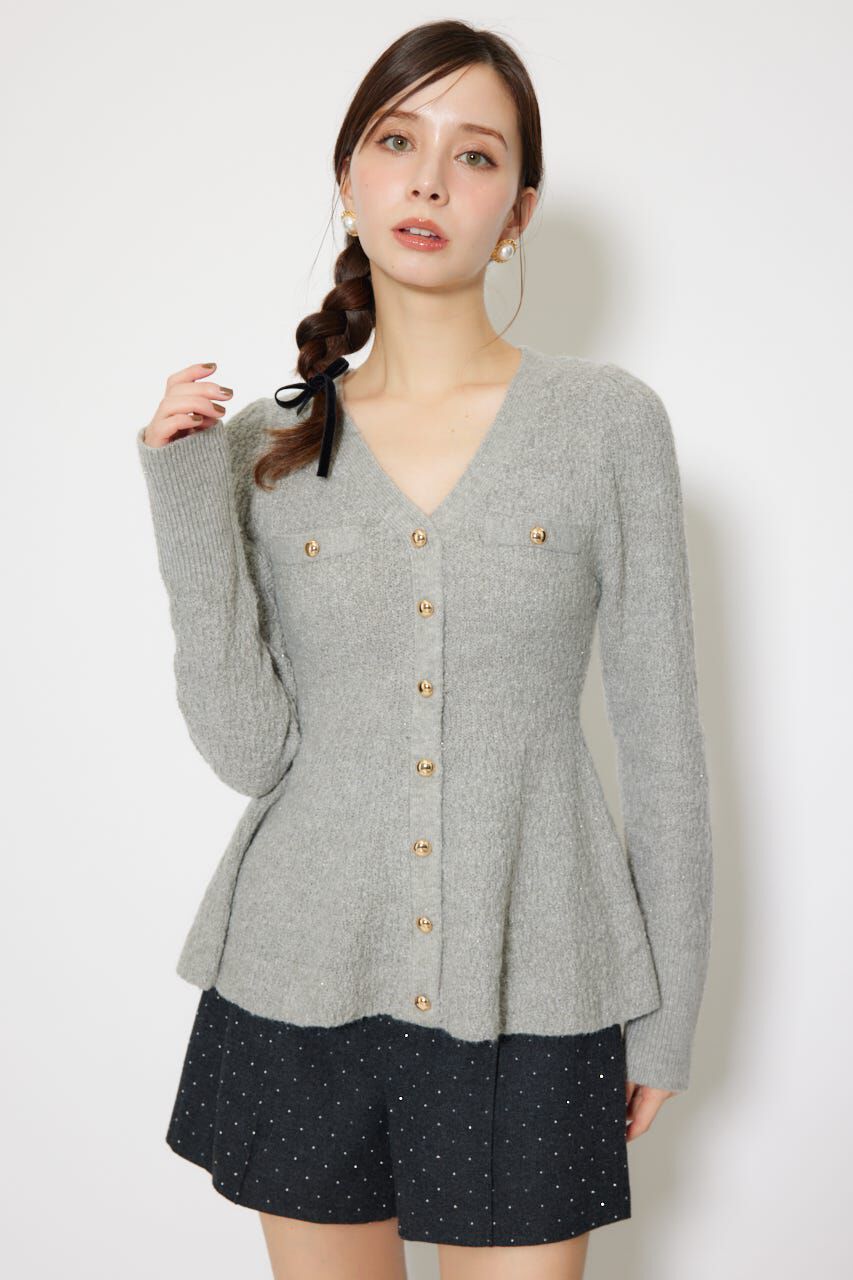 rienda「2WAYペプラムニットカーディガントップス」|ニット・セーター|