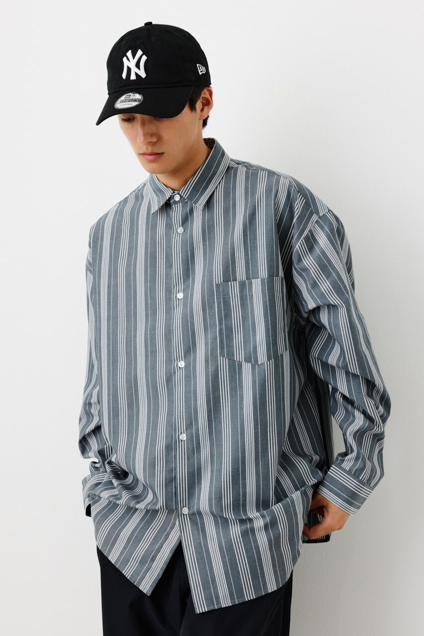 RODEO CROWNS「マルチストライプワイドシャツ」|シャツ・ブラウス|柄GRY5