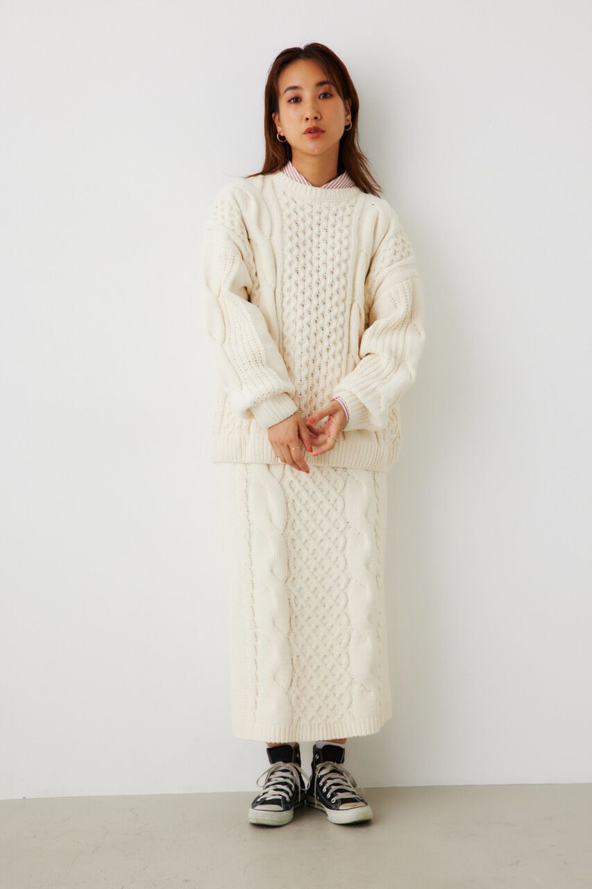 RODEO CROWNS「モールニットケーブルスカート」|スカート|