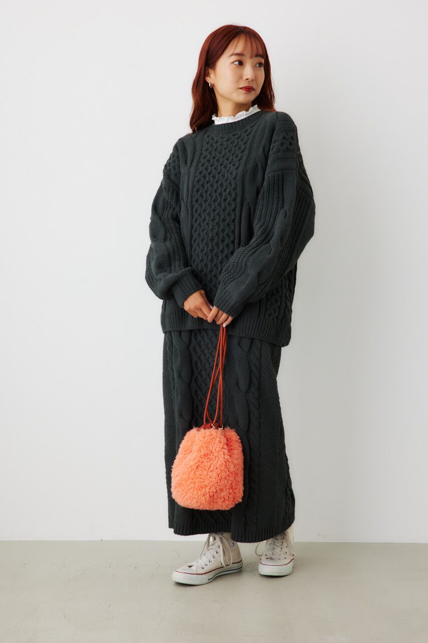 RODEO CROWNS「モールニットケーブルスカート」|スカート|