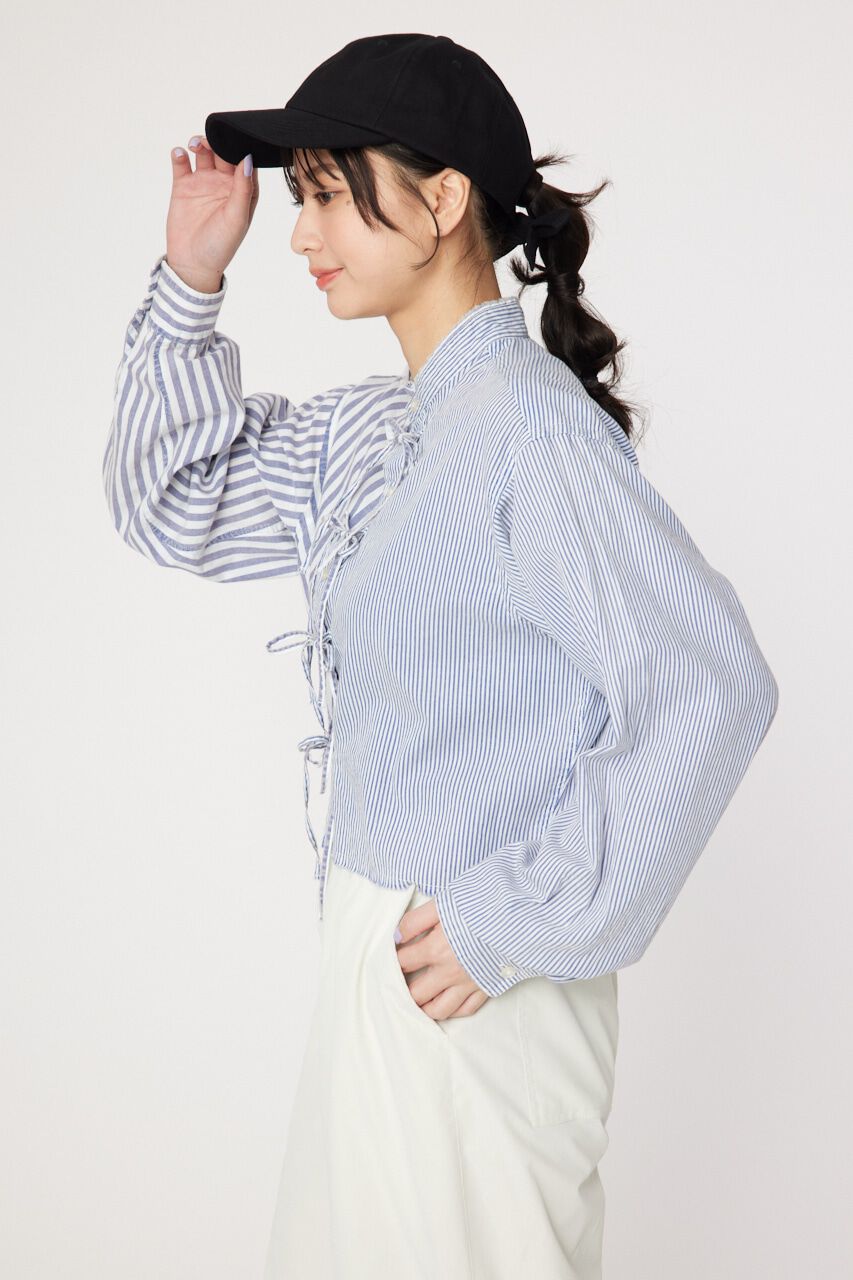 RODEO CROWNS「リボンクロップドシャツ」|シャツ・ブラウス|