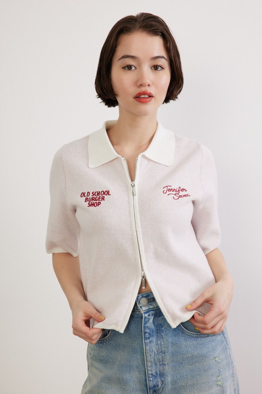 RODEO CROWNS「(JS)襟付きZIP KNITトップス」|ニット・セーター|