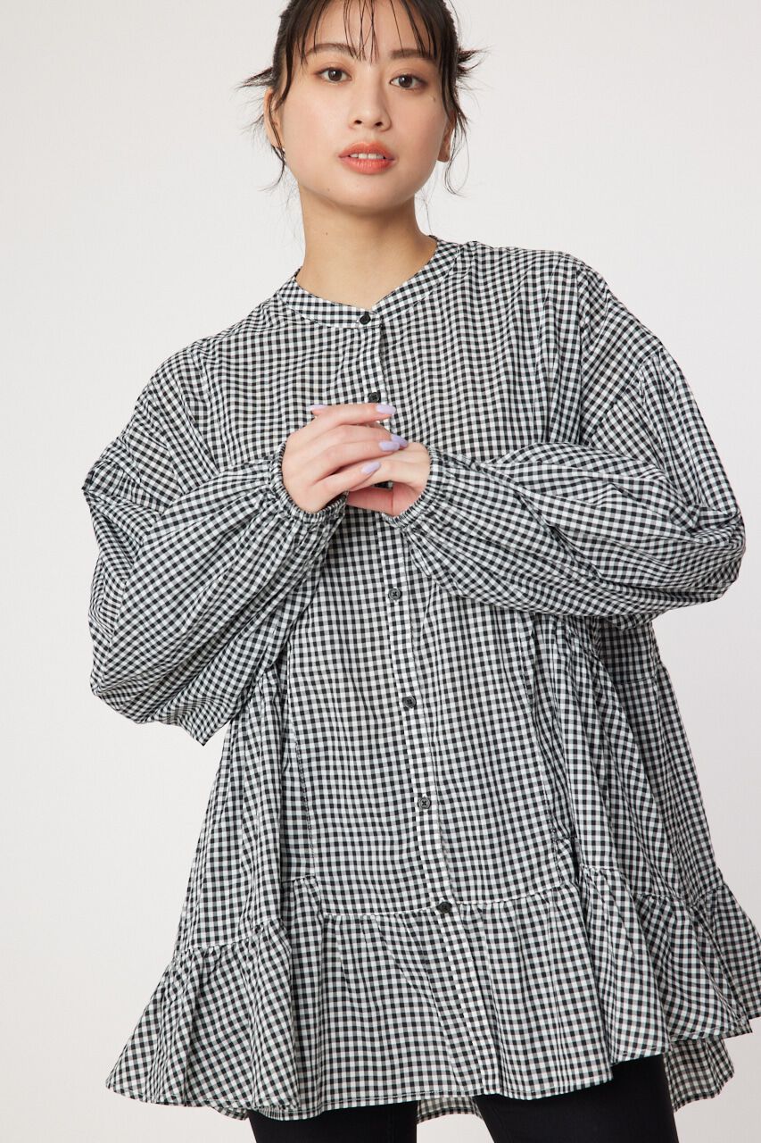 RODEO CROWNS「バンドカラーティアードチュニック」|シャツ・ブラウス|