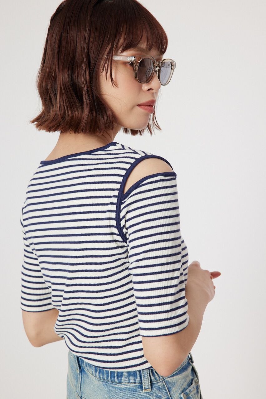 RODEO CROWNS「ショルダースリットトップス」|Tシャツ・カットソー|柄NVY5