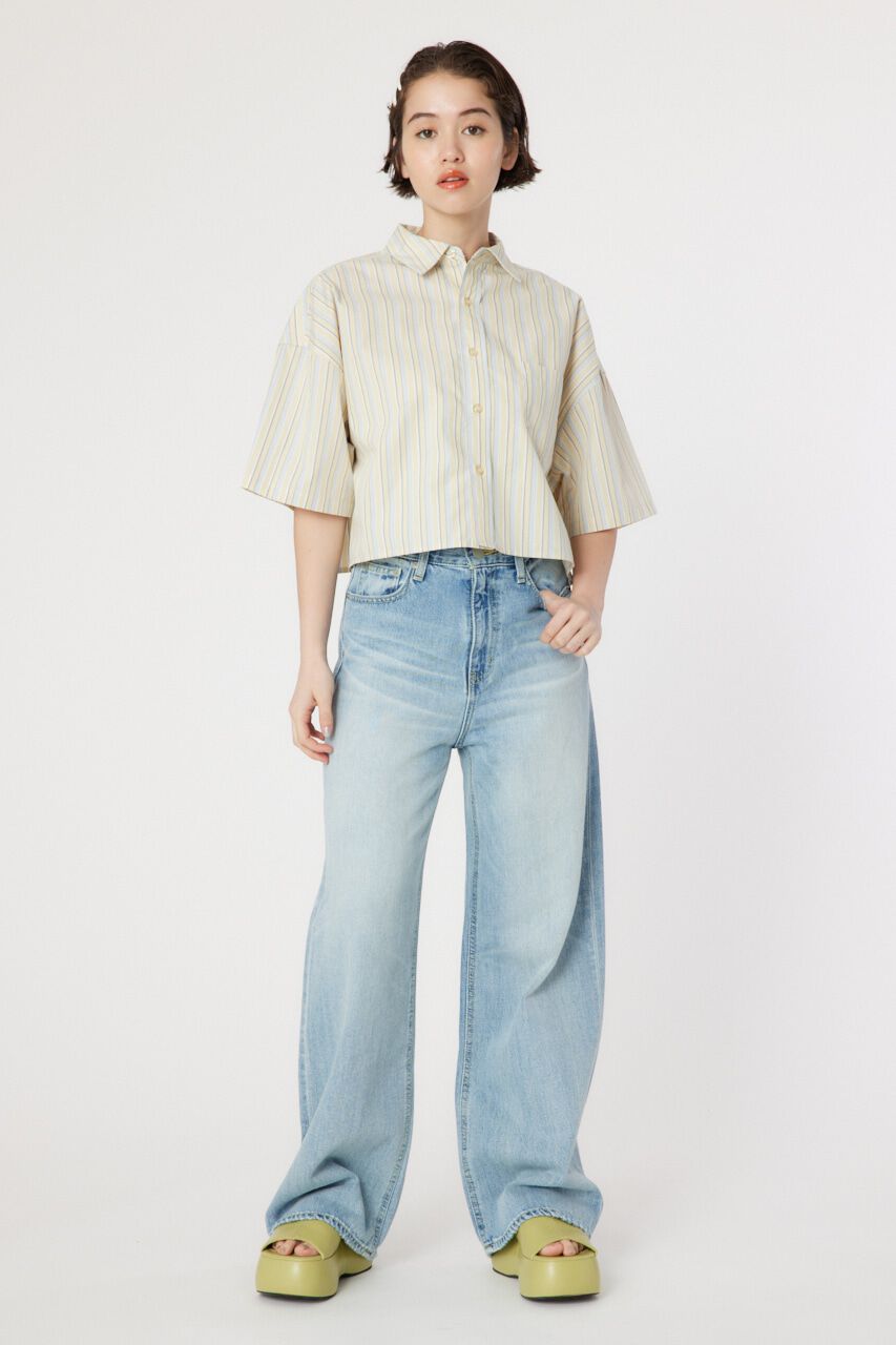 RODEO CROWNS「マルチストライプ ルーズハーフスリーブシャツ」|シャツ・ブラウス|