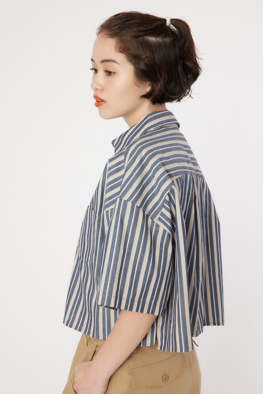 RODEO CROWNS「マルチストライプ ルーズハーフスリーブシャツ」|シャツ・ブラウス|