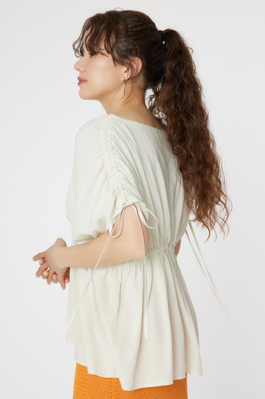 RODEO CROWNS「リネンライクギャザーブラウス」|シャツ・ブラウス|