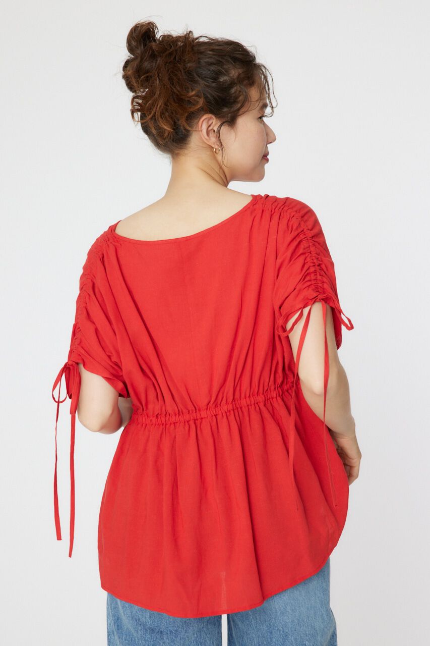 RODEO CROWNS「リネンライクギャザーブラウス」|シャツ・ブラウス|