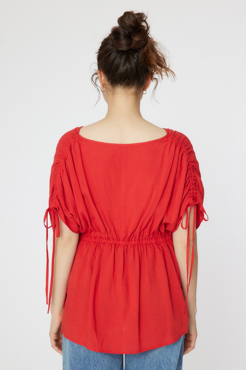 RODEO CROWNS「リネンライクギャザーブラウス」|シャツ・ブラウス|