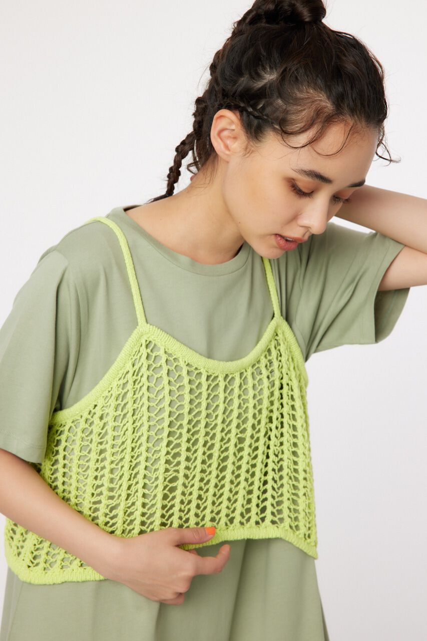 RODEO CROWNS「ラメニットメッシュビスチェ」|キャミソール|