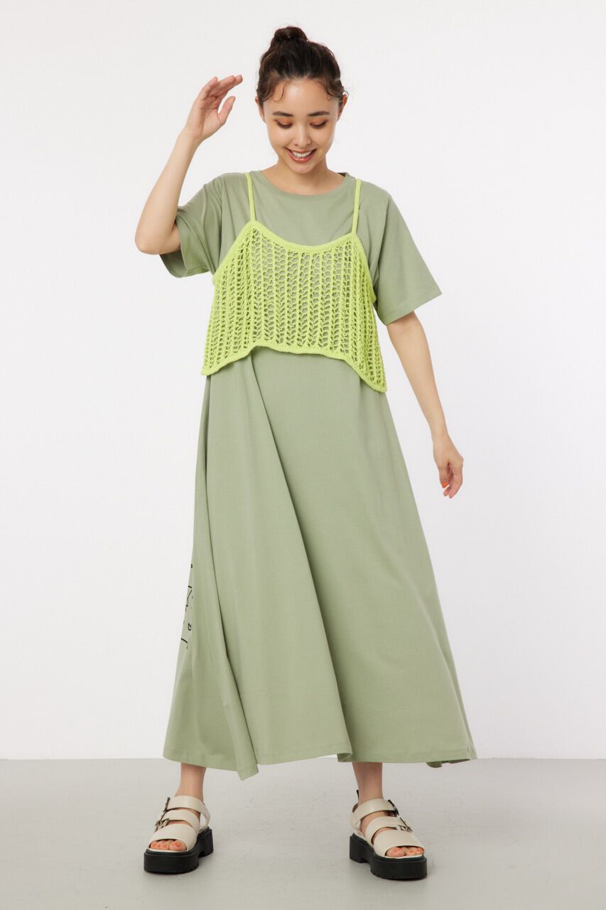 RODEO CROWNS「ラメニットメッシュビスチェ」|キャミソール|