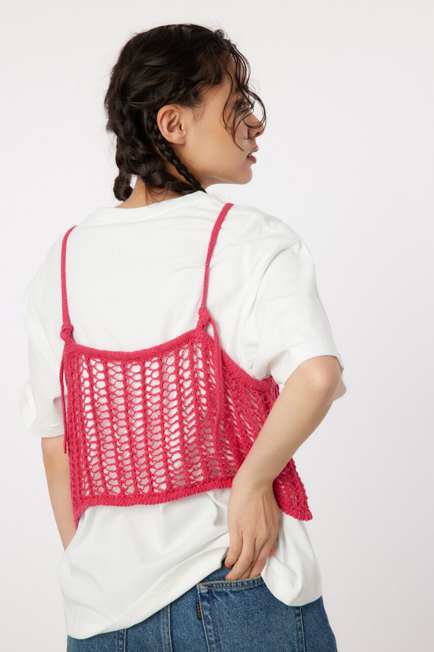 RODEO CROWNS「ラメニットメッシュビスチェ」|キャミソール|