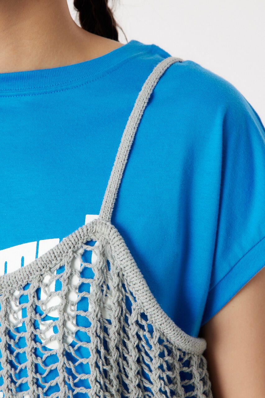 RODEO CROWNS「ラメニットメッシュビスチェ」|キャミソール|