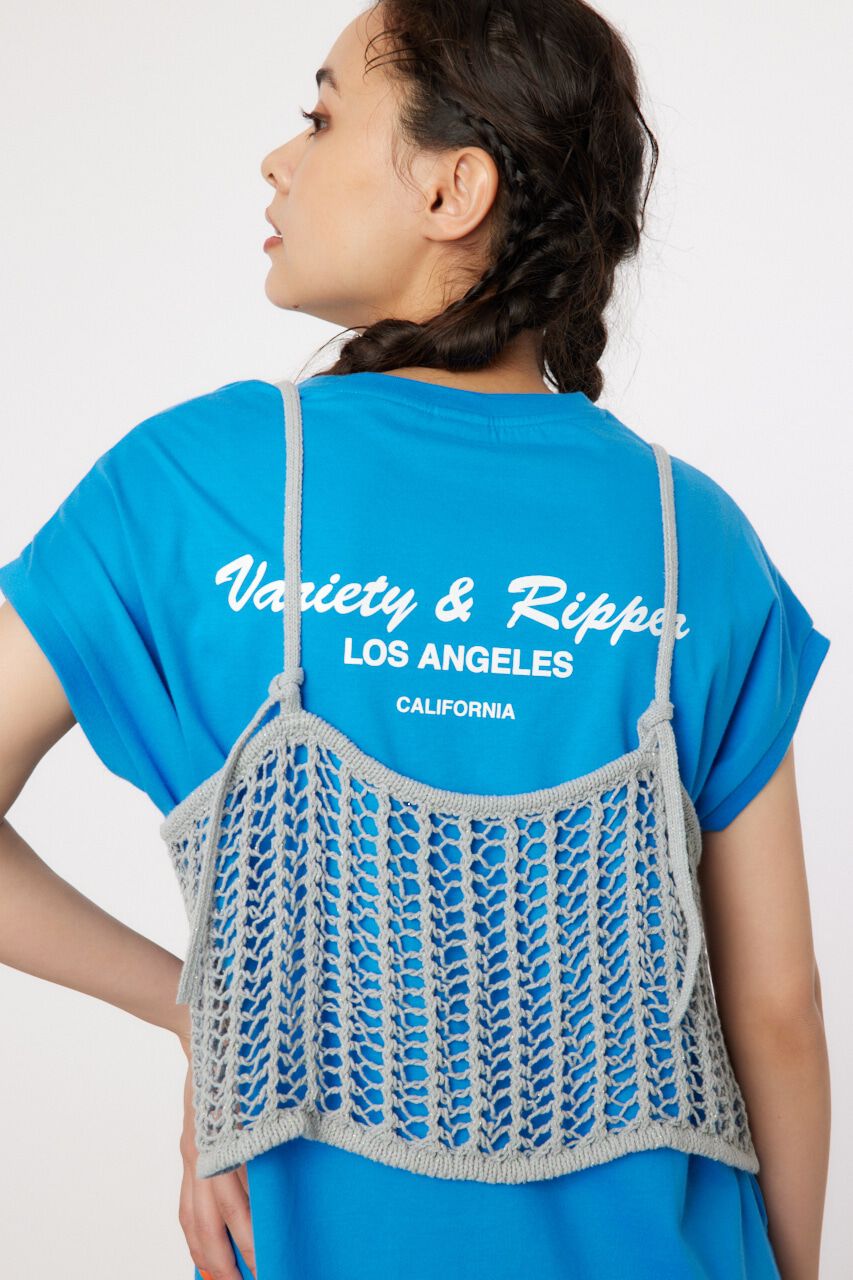 RODEO CROWNS「ラメニットメッシュビスチェ」|キャミソール|