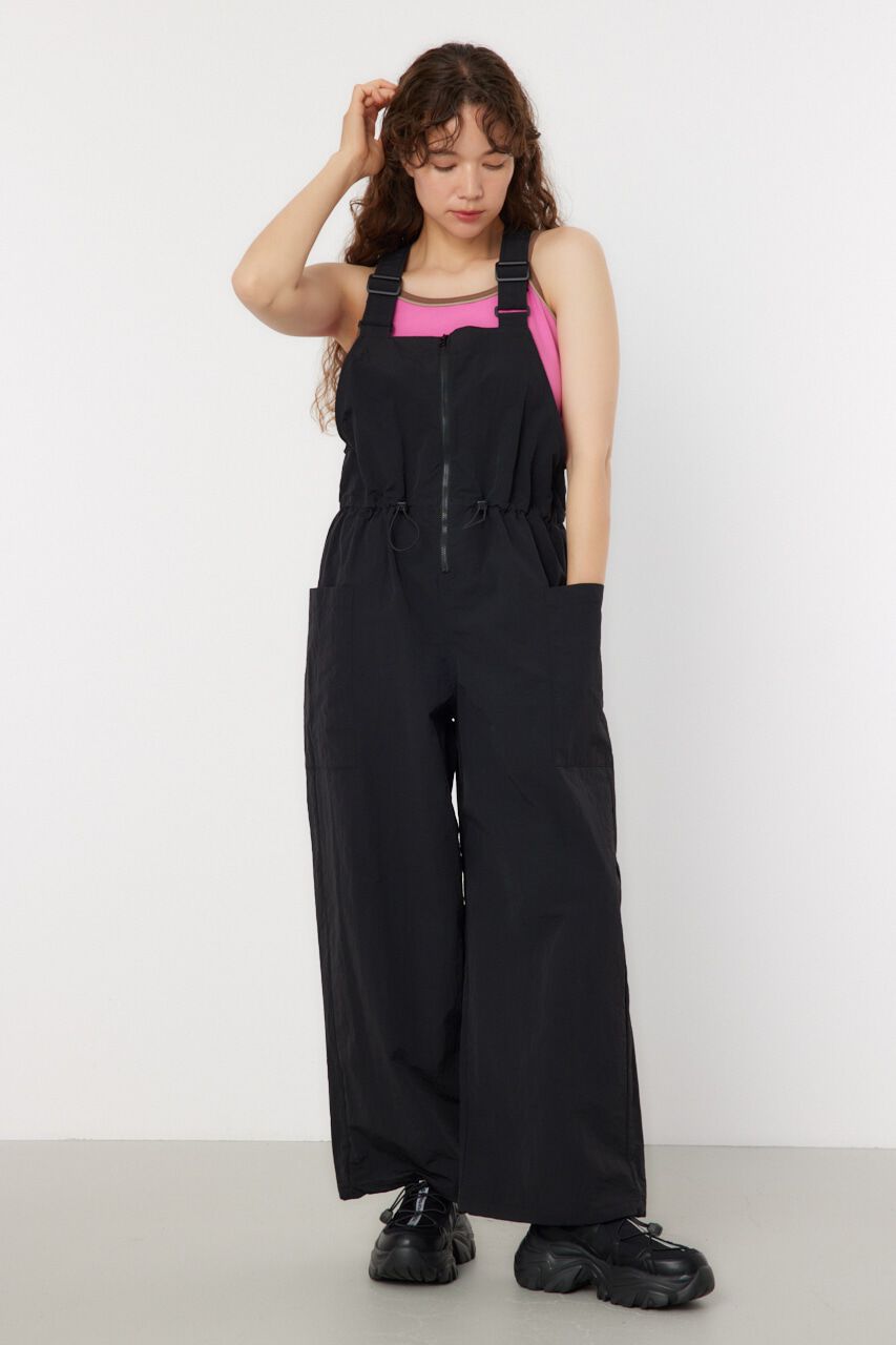 RODEO CROWNS「ウエストシャーリング ナイロンサロペット」|その他|BLK