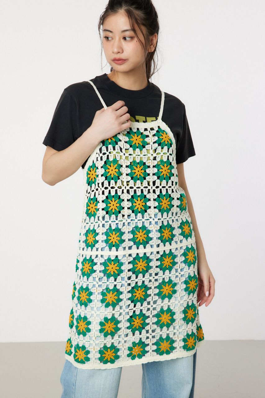 RODEO CROWNS「FLOWERクロシェキャミミニワンピース」|ワンピース|