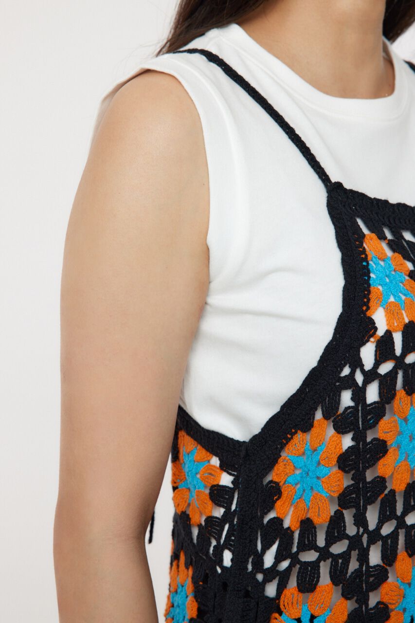 RODEO CROWNS「FLOWERクロシェキャミミニワンピース」|ワンピース|