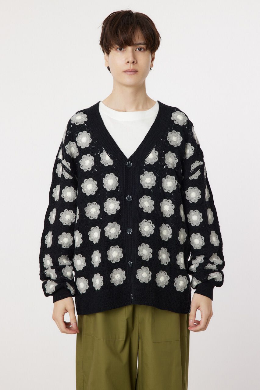 RODEO CROWNS「クロシェフラワーニットカーデ」|カーディガン|