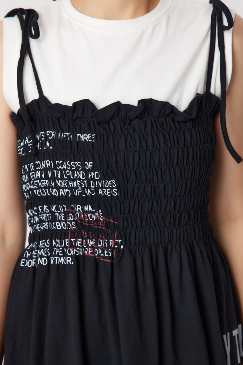 RODEO CROWNS「ランダムテキストシャーリングキャミチュニック」|キャミソール|