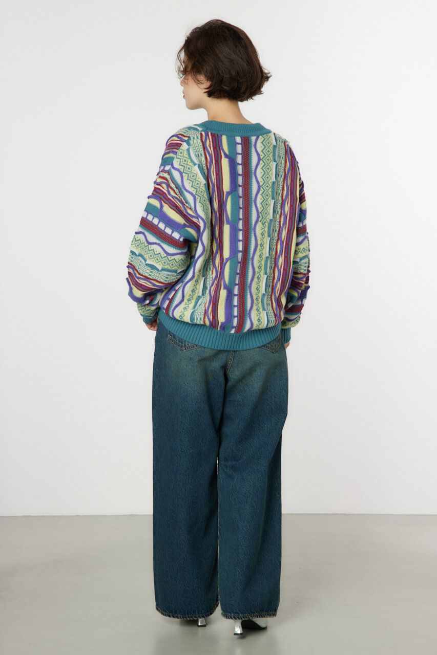 RODEO CROWNS「3Dマルチカラーニットカーディガン」|カーディガン|