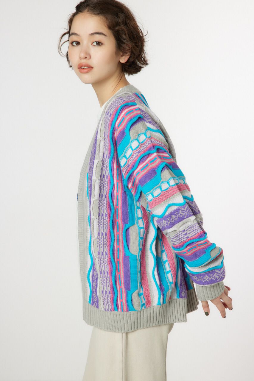 RODEO CROWNS「3Dマルチカラーニットカーディガン」|カーディガン|